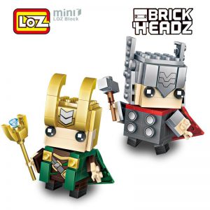 LOZ Brickheadz Thor Loki God Super Hero