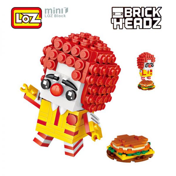 LOZ Brickheadz Clown MDonald Ronald Humburger Mini Building Blocks