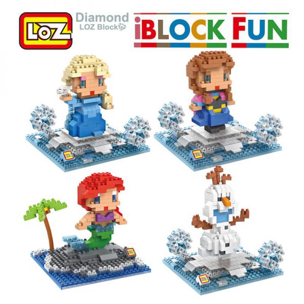 iBlock Fun Princess Ariel Elsa Anna Olaf Toy Doll