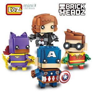 LOZ Brickheadz Robin Batgirl Black Widow Captain America
