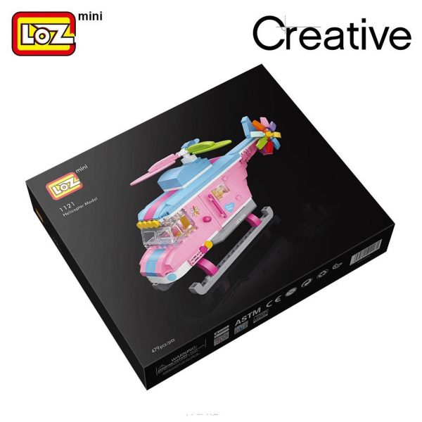 LOZ Mini Blocks Pink Helicopter Aircraft Official LOZ BLOCKS STORE