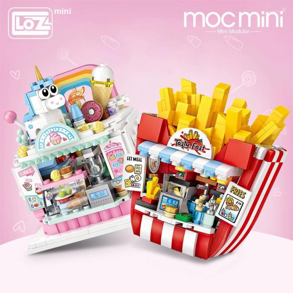 LOZ Mini Blocks Cake Shop French Fries Shop Official LOZ BLOCKS STORE