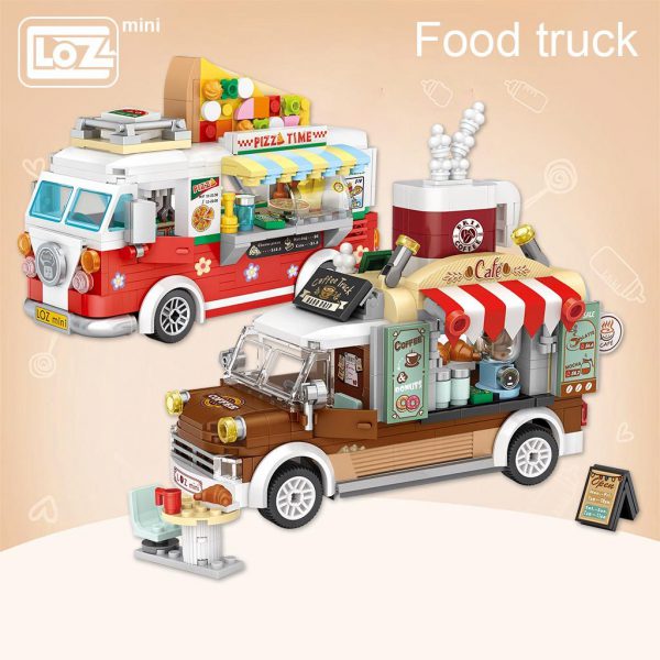LOZ Mini Blocks Pizza Cart Coffee Cart Official LOZ BLOCKS STORE