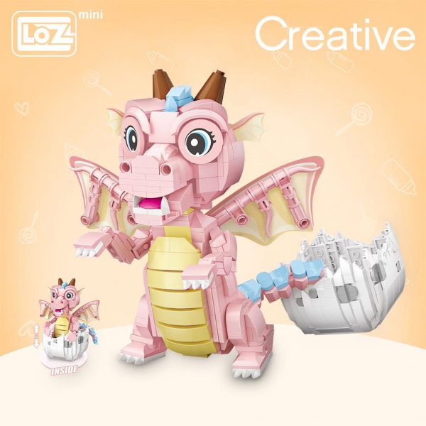 Loz Mini Blocks Pink Dinosaur Baby Official LOZ BLOCKS STORE