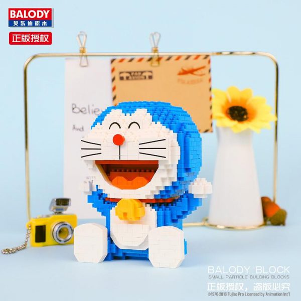 Balody 16131 Anime Doraemon Cat Robot Sit Official LOZ BLOCKS STORE