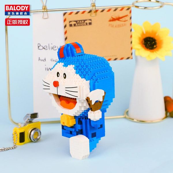 Balody 16136 Anime Doraemon Cat Robot Running Official LOZ BLOCKS STORE