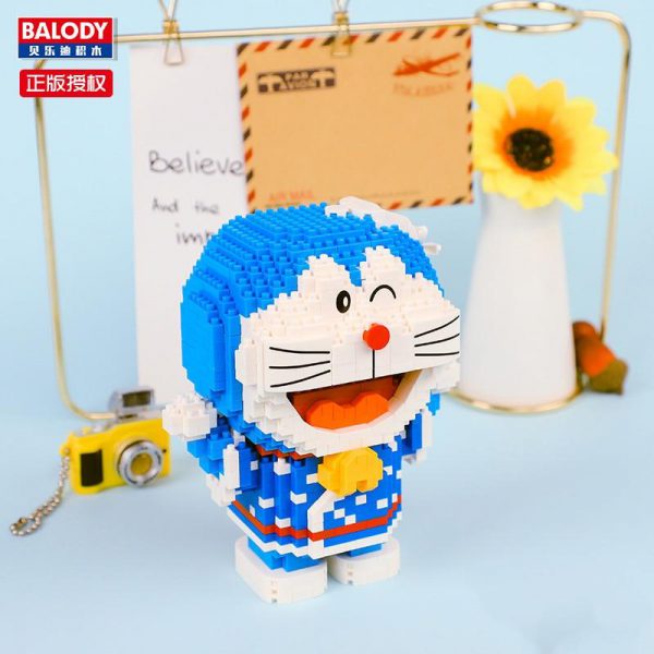 Balody 16137 Anime Doraemon Cat Robot Kimono Official LOZ BLOCKS STORE