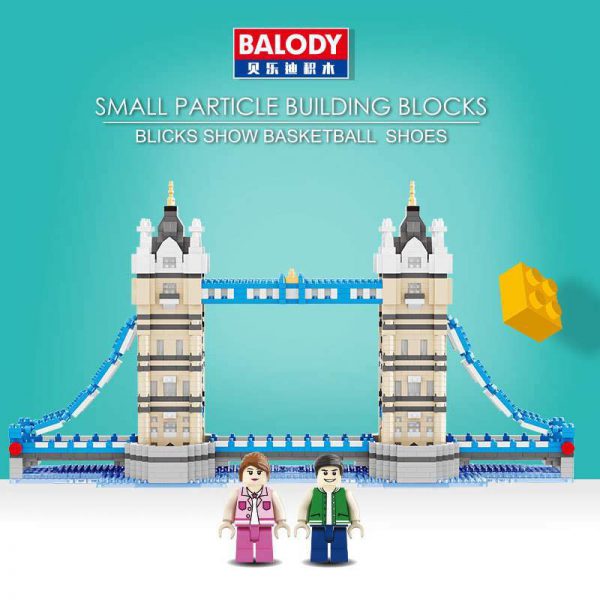BALODY 3600pcs London Bridge Architecture DIY Diamond Mini Building Nano Blocks 