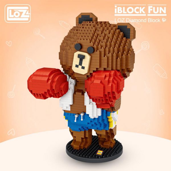LOZ Diamond Blocks Boxing Bear Official LOZ BLOCKS STORE