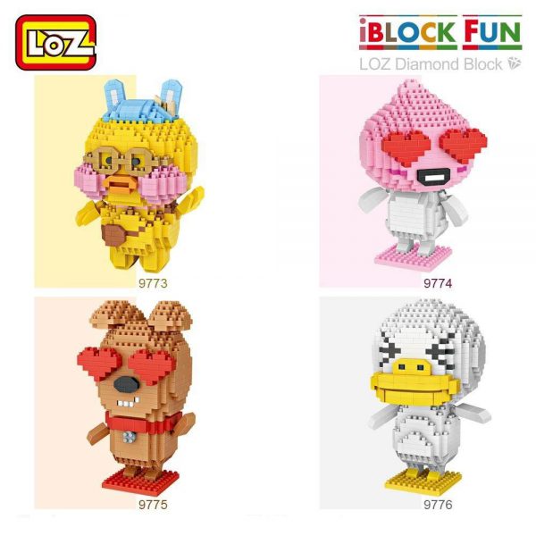 LOZ Diamond Blocks Smile Love Stool Cartoon Animals Official LOZ BLOCKS STORE