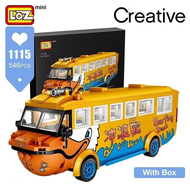 LOZ Building Blocks Duck Yellow Bus Auto Model Ostern Toys Gifts Kids DIY 546PCS 