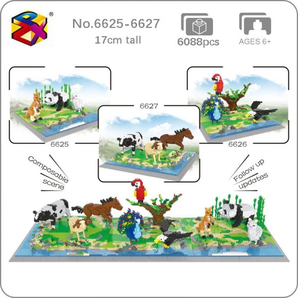 Animal World Panda Beer Kangaroo Alpaca Parrot Weagle Peacock Bird Cow Horse Lamb Sheep Mini Diamond - LOZ™ MINI BLOCKS