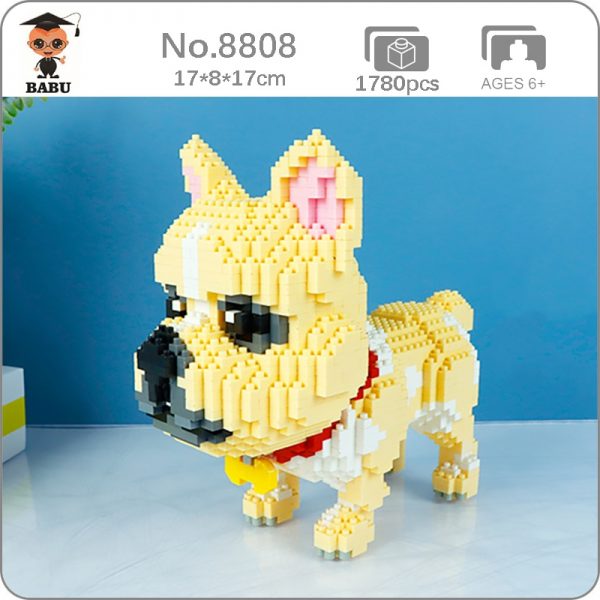 Babu 8808 Cartoon Bulldog Dog Puppy Animal Pet 3D Model 1780pcs DIY Mini Diamond Blocks Bricks - LOZ™ MINI BLOCKS