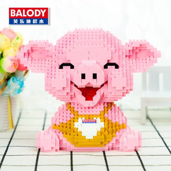 Balody 16125 Pink Smile Pig Piggy Sit Animal 3D Model 1350pcs DIY Mini Diamond Blocks Bricks 1 - LOZ™ MINI BLOCKS