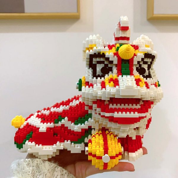 Balody 16223 China Spring Festival Lion Dance Animal 3D Model DIY Mini Diamond Blocks Bricks Building 1 - LOZ™ MINI BLOCKS