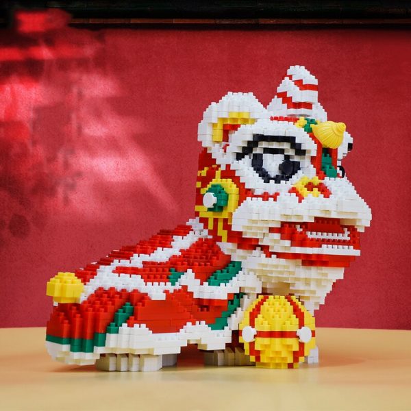 Balody 16223 China Spring Festival Lion Dance Animal 3D Model DIY Mini Diamond Blocks Bricks Building 4 - LOZ™ MINI BLOCKS