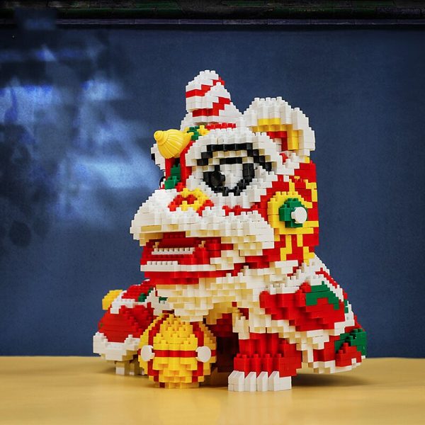Balody 16223 China Spring Festival Lion Dance Animal 3D Model DIY Mini Diamond Blocks Bricks Building 5 - LOZ™ MINI BLOCKS