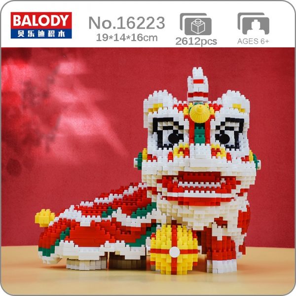 Balody 16223 China Spring Festival Lion Dance Animal 3D Model DIY Mini Diamond Blocks Bricks Building - LOZ™ MINI BLOCKS