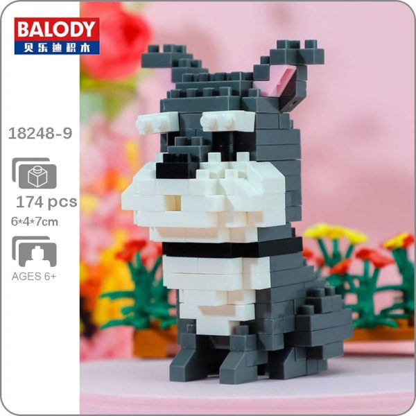 Balody 18248 9 Animal World Schnauzer Dog Sit Pet 3D Model DIY Mini Diamond Blocks Bricks - LOZ™ MINI BLOCKS