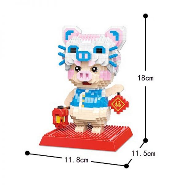 DAIA 66856 Chinesische Sternzeichen Tiger Schwein Laterne Gl ck Gl ck Tier DIY Mini Diamant Bl 1 - LOZ™ MINI BLOCKS