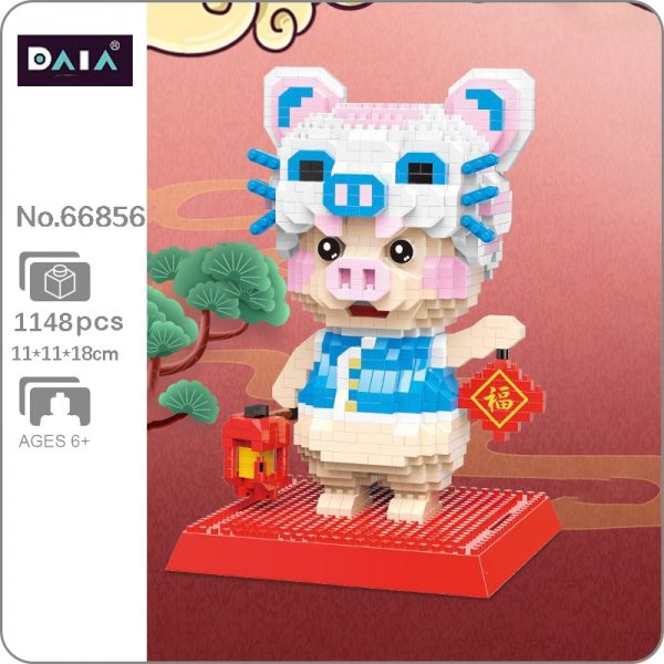 DAIA 66856 Chinesische Sternzeichen Tiger Schwein Laterne Gl ck Gl ck Tier DIY Mini Diamant Bl - LOZ™ MINI BLOCKS