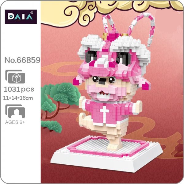 DAIA 66859 Chinesische Sternzeichen Peking oper Lion Dance Hund Tier Modell Mini Diamant Bl cke Ziegel - LOZ™ MINI BLOCKS