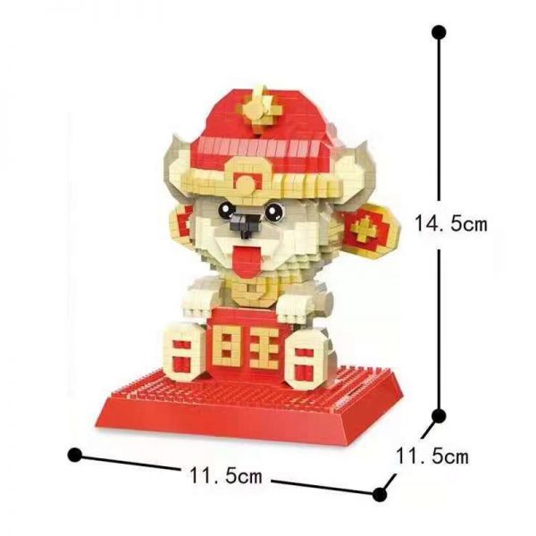 DAIA 66860 Chinesische Sternzeichen Peking oper Verm gen Robe Hund Tier Modell Mini Diamant Bl cke 1 - LOZ™ MINI BLOCKS