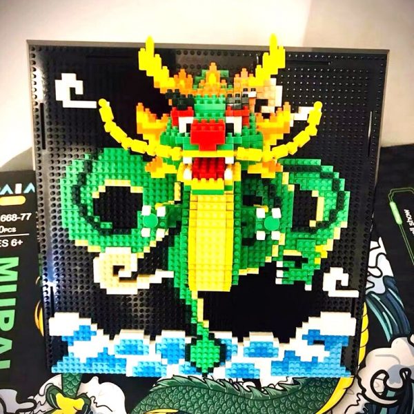 DAIA 66877 Loong Dragon Monster Animal Wall Painting Cloud Model DIY Mini Diamond Blocks Bricks Building 3 - LOZ™ MINI BLOCKS