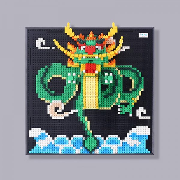 DAIA 66877 Loong Dragon Monster Animal Wall Painting Cloud Model DIY Mini Diamond Blocks Bricks Building 4 - LOZ™ MINI BLOCKS