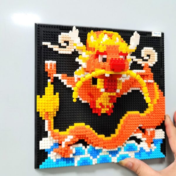 DAIA Loong Dragon Elephant Horse Tiger Deer Elk Monster Animal Head Wall Painting Mini Diamond Blocks 1 - LOZ™ MINI BLOCKS