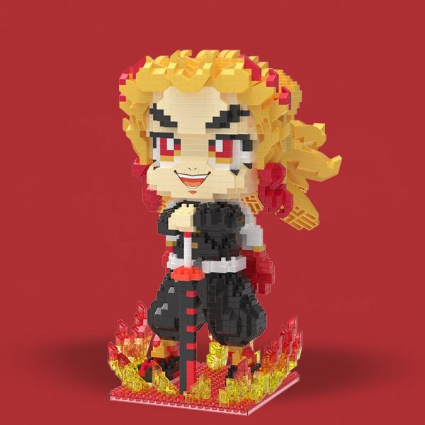 Gejia 6023 3 Anime Demon Slayer Rengoku Kyoujurou Monster Warrior 3D Mini Diamond Blocks Bricks Building 2 - LOZ™ MINI BLOCKS