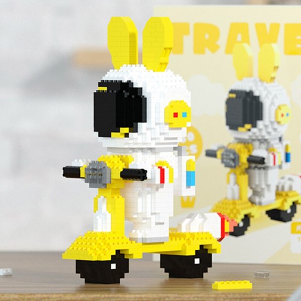 HC 6001 Space Rabbit Astronaut Scooter Motorcycle Car Animal Model Mini Diamond Blocks Bricks Building Toy 1 - LOZ™ MINI BLOCKS