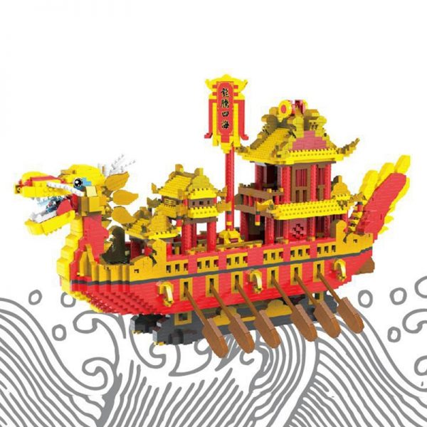 HC 788 World Architecture Royal Dragon Boat Monster Ship Animal DIY Mini Diamond Blocks Bricks Building 3 - LOZ™ MINI BLOCKS