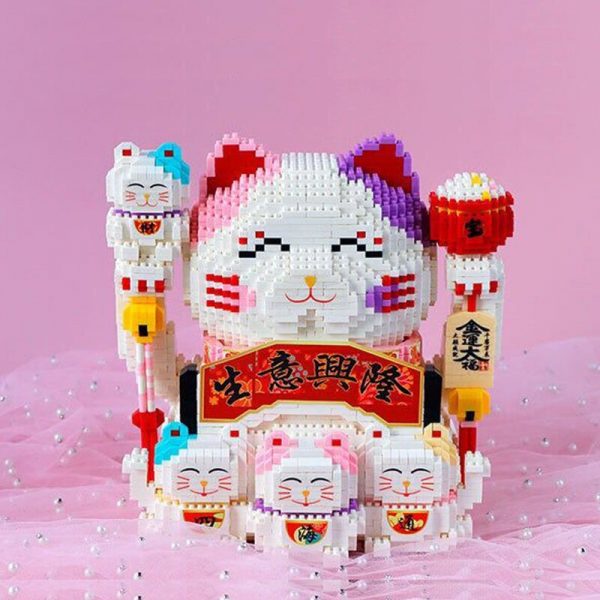 HC 9891 Lucky Fortune Cat Piggy Bank Money Box Animal Pet Model DIY Mini Diamond Blocks 2 - LOZ™ MINI BLOCKS