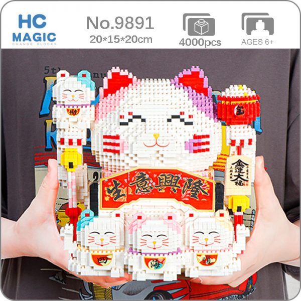 HC 9891 Lucky Fortune Cat Piggy Bank Money Box Animal Pet Model DIY Mini Diamond Blocks - LOZ™ MINI BLOCKS