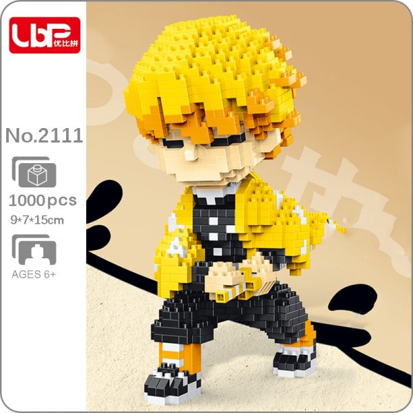 LBP 2111 Anime Demon Slayer Agatsuma Zenitsu Monster Warrior 3D DIY Mini Diamond Blocks Bricks Building - LOZ™ MINI BLOCKS