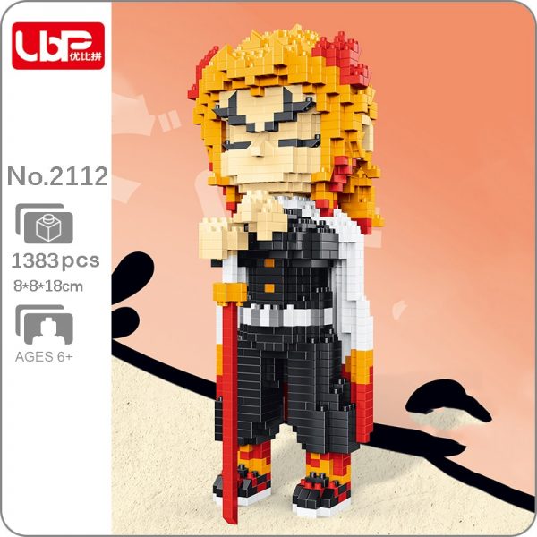 LBP 2112 Anime Demon Slayer Rengoku Kyoujurou Monster Warrior 3D DIY Mini Diamond Blocks Bricks Building - LOZ™ MINI BLOCKS