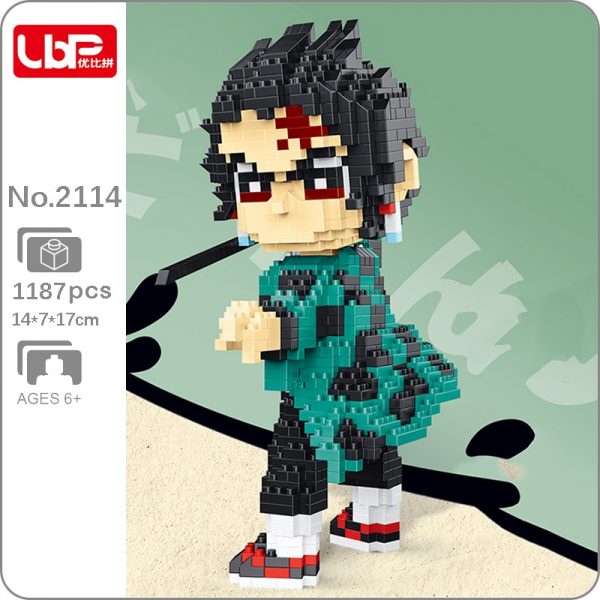 LBP 2114 Anime Demon Slayer Kamado Tanjirou Monster Warrior 3D DIY Mini Diamond Blocks Bricks Building - LOZ™ MINI BLOCKS