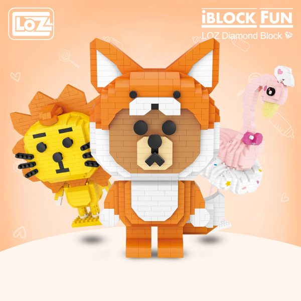 LOZ Diamond Blocks small particles building blocks animal fox bear lion head flamingo adult puzzle assembly - LOZ™ MINI BLOCKS