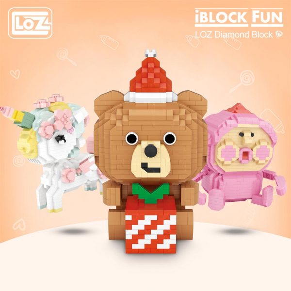 LOZ Diamond building blocks micro drill Christmas bear cherry blossom unicorn rainbow horse peach assembled toy - LOZ™ MINI BLOCKS