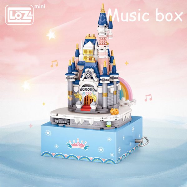 LOZ Mini Building princess castle eight music box rotating music box small grain building wood toy - LOZ™ MINI BLOCKS