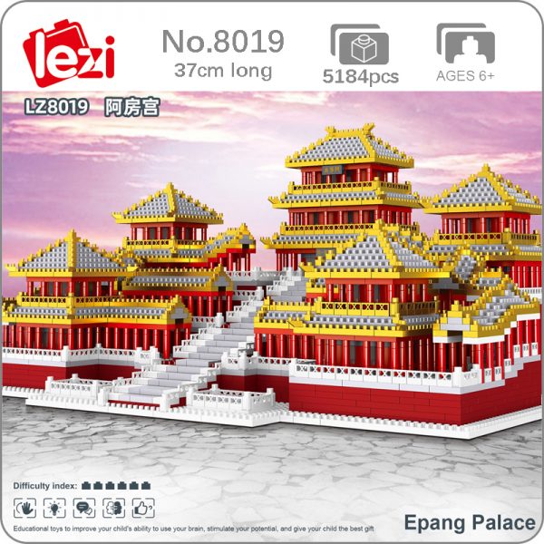 Lezi 8019 World Architecture China Epang Palace 3D Model 5184pcs DIY Mini Diamond Blocks Bricks Building - LOZ™ MINI BLOCKS