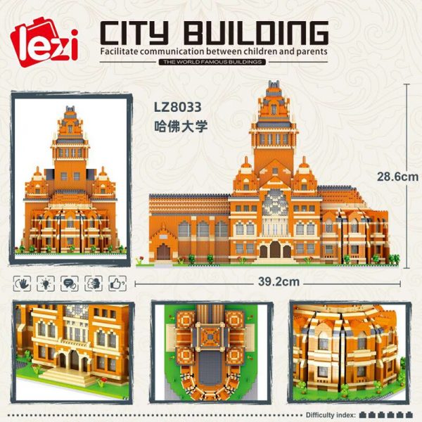 Lezi 8033 World Architecture Harvard University School 3D Model DIY Mini Diamond Blocks Bricks Building Toy 1 - LOZ™ MINI BLOCKS