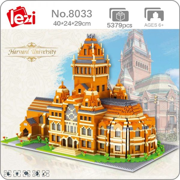 Lezi 8033 World Architecture Harvard University School 3D Model DIY Mini Diamond Blocks Bricks Building Toy - LOZ™ MINI BLOCKS