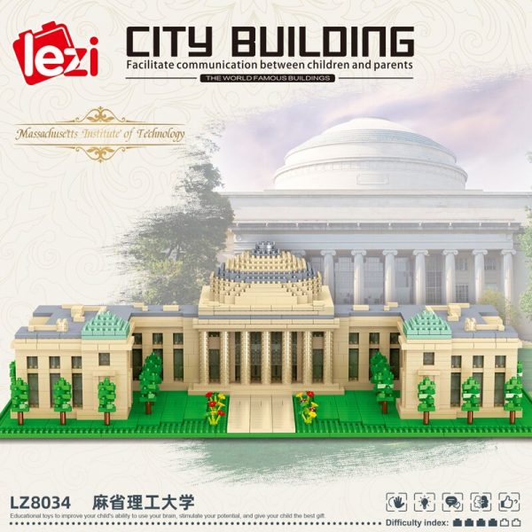 Lezi 8034 World Architecture USA MIT University School 3D Model DIY Mini Diamond Blocks Bricks Building 3 - LOZ™ MINI BLOCKS