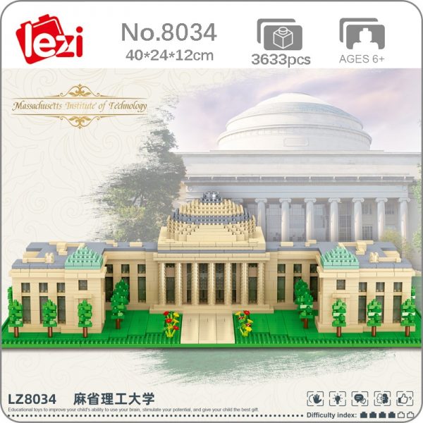 Lezi 8034 World Architecture USA MIT University School 3D Model DIY Mini Diamond Blocks Bricks Building - LOZ™ MINI BLOCKS