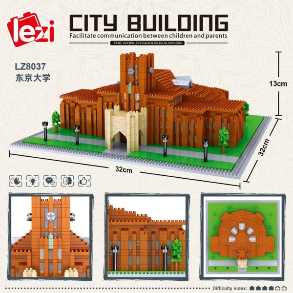 Lezi 8037 World Architecture Japan Tokyo University School 3D DIY Mini Diamond Blocks Bricks Building Toy 1 - LOZ™ MINI BLOCKS
