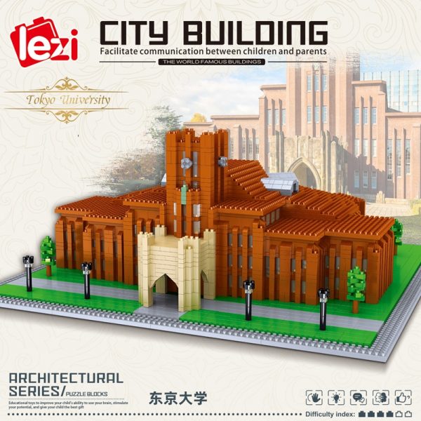 Lezi 8037 World Architecture Japan Tokyo University School 3D DIY Mini Diamond Blocks Bricks Building Toy 3 - LOZ™ MINI BLOCKS
