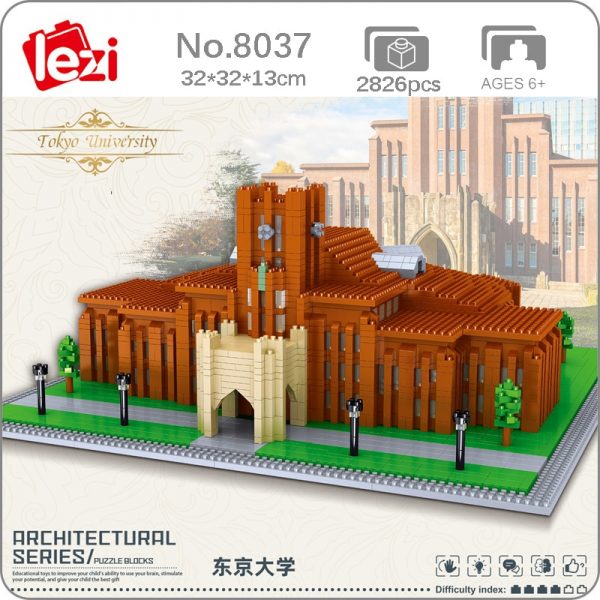 Lezi 8037 World Architecture Japan Tokyo University School 3D DIY Mini Diamond Blocks Bricks Building Toy - LOZ™ MINI BLOCKS