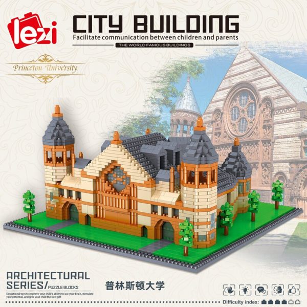 Lezi 8038 World Architecture Princeton University School Model DIY Mini Diamond Blocks Bricks Building Toy for 3 - LOZ™ MINI BLOCKS